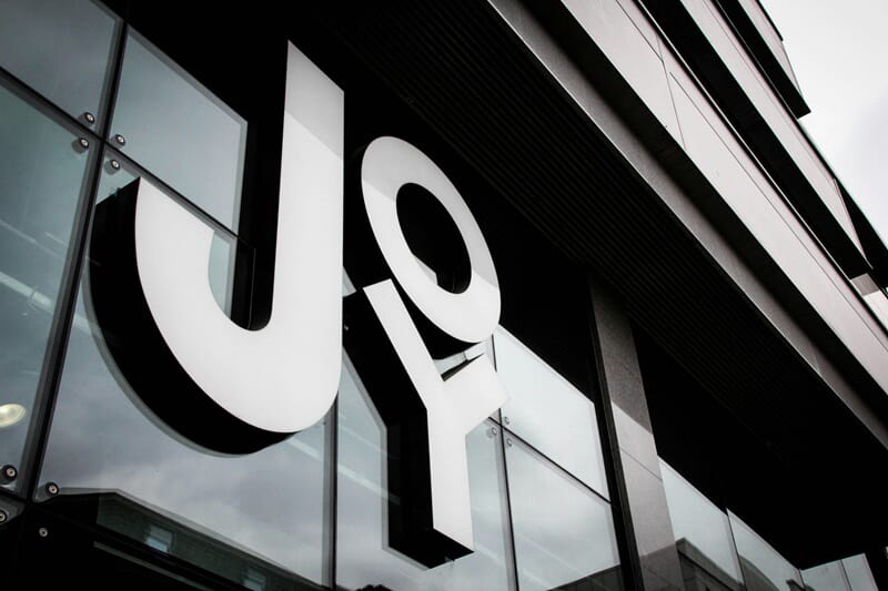 An image of a business's channel letters, which say, "Joy".